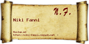 Niki Fanni névjegykártya