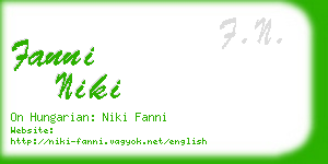 fanni niki business card